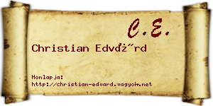 Christian Edvárd névjegykártya